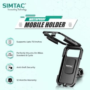 SIMTAC Mobile Holder Waterproof   For Bikes/ Scooters/ Bicycle | MHWP