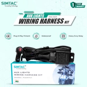 SIMTAC AUXILIARY LIGHTS DUAL COLOR WIRING HARNESS KIT | FOR BIKE & CARS | FLH-2W ( WITHOUT FLASHING )