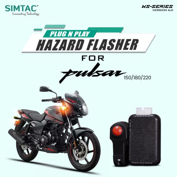 Plug N Play Hazard Flasher With Switch Version 6.0 For Bajaj  PULSAR BS4 & BS6 Bikes   PSR-WS6