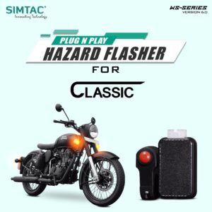 Plug N Play Hazard Flasher With Switch Version 6.0 For Royal Enfield Classic 350  CLS-WS6