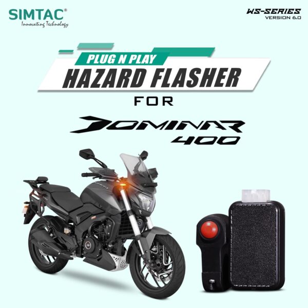 Plug N Play Hazard Flasher With Switch Version 6.0 For Bajaj Dominar 400  DNR-WS6