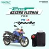 Plug N Play Hazard Flasher With Switch Version 6.0 For TVS Apache | 160 | 200 | ABS | 4V  AP4V-WS6