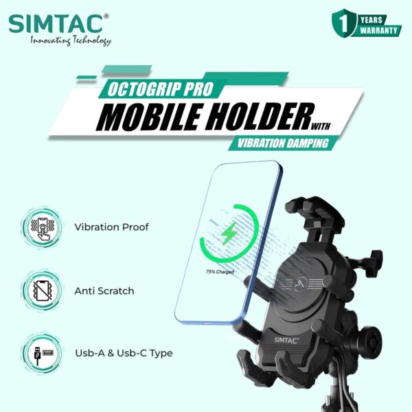 Simtac octo grip with vibration damper & wireless charging (MH03WC-PRO)