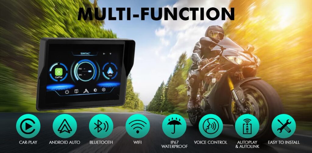 Simtac motorcycle GPS CarPlay & Android Auto system – M2 - Simtac®