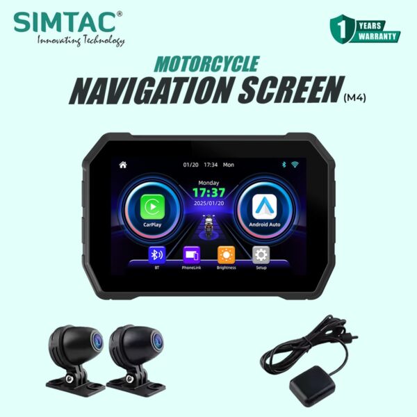 SIMTAC MOTORCYCLE 5" Navigation SYSTEM with DVR – M4D