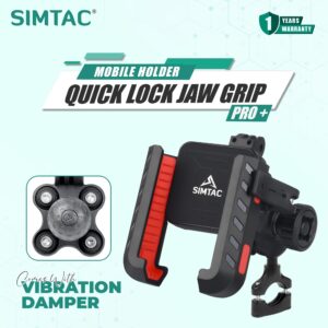 SIMTAC Quick Lock Jaw Grip Pro+ Mobile Holder with Vibration Damper (JQL2-PRO)
