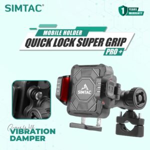 SIMTAC Quick Lock Super Grip Pro+ Mobile Holder with Vibration Damper (SQL2-PRO)