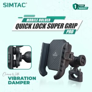 Simtac super grip quick lock mobile holder with vibration damper (SQL1-PRO)
