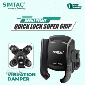 SIMTAC Super Grip Quick Lock Mobile Holder with Vibration Damper (SQL1-PRO)