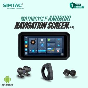 Simtac Motorcycle Android Navigation Screen | Smart Navigation Display for Bikes – A6