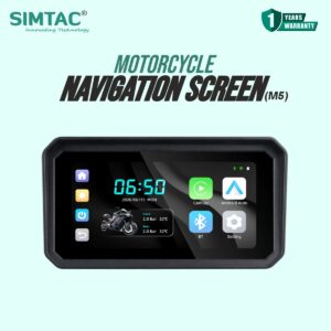 SIMTAC Quick-Detachable Motorcycle GPS Navigation System with Wireless Apple CarPlay & Android Auto – M5